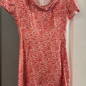 Banana Republic Coral and White Patterned Dress